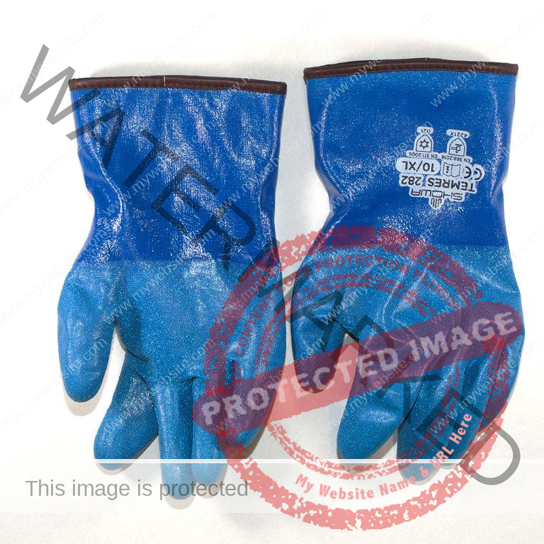 Berkley Coated Fishing Gloves, Blue/Grey 